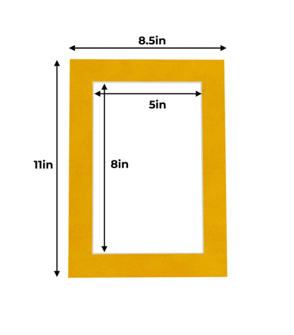 Bright Yellow Precut Acid-Free Matboard Set with Clear Bag & Backing