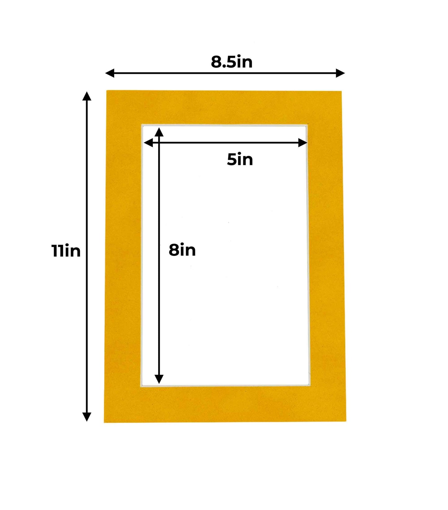 Pack of 10 Bright Yellow Precut Acid-Free Matboards