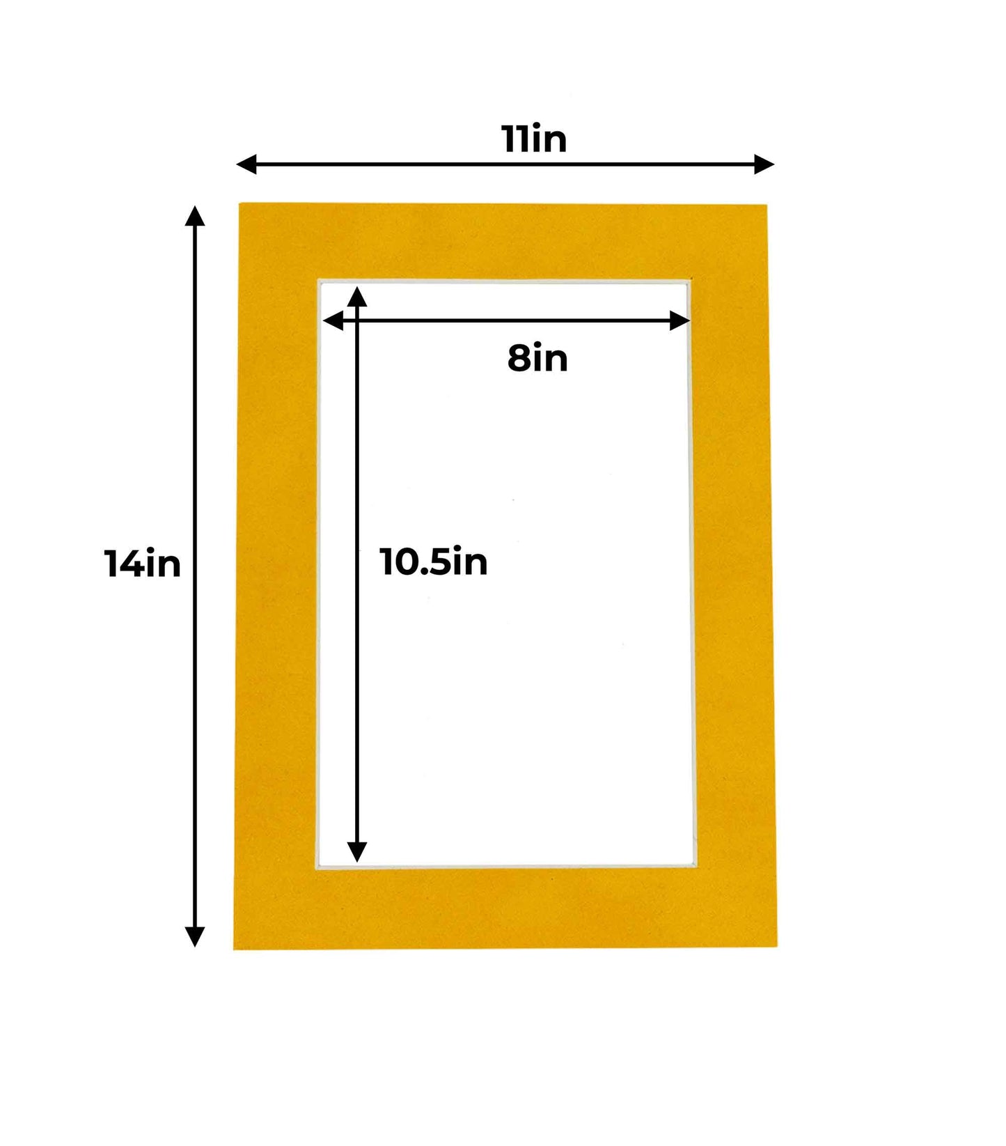Bright Yellow Precut Acid-Free Matboard Set with Clear Bag & Backing