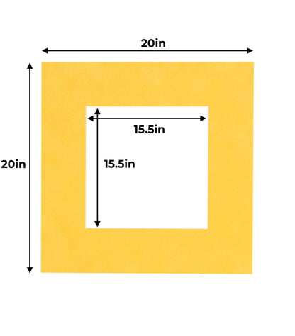 Bright Yellow Precut Acid-Free Matboard Set with Clear Bag & Backing