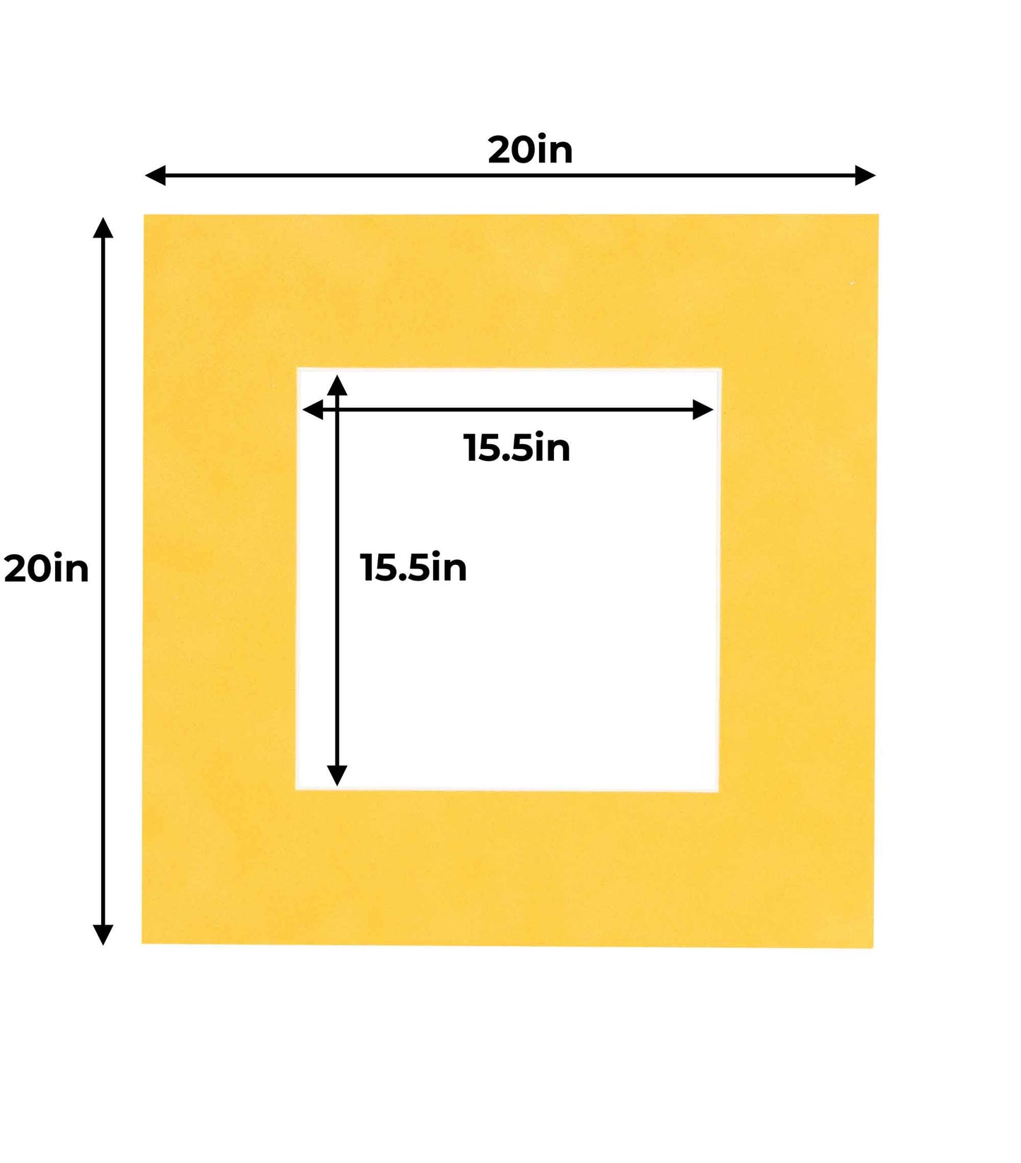 Pack of 25 Bright Yellow Precut Acid-Free Matboard Set with Clear Bags & Backings
