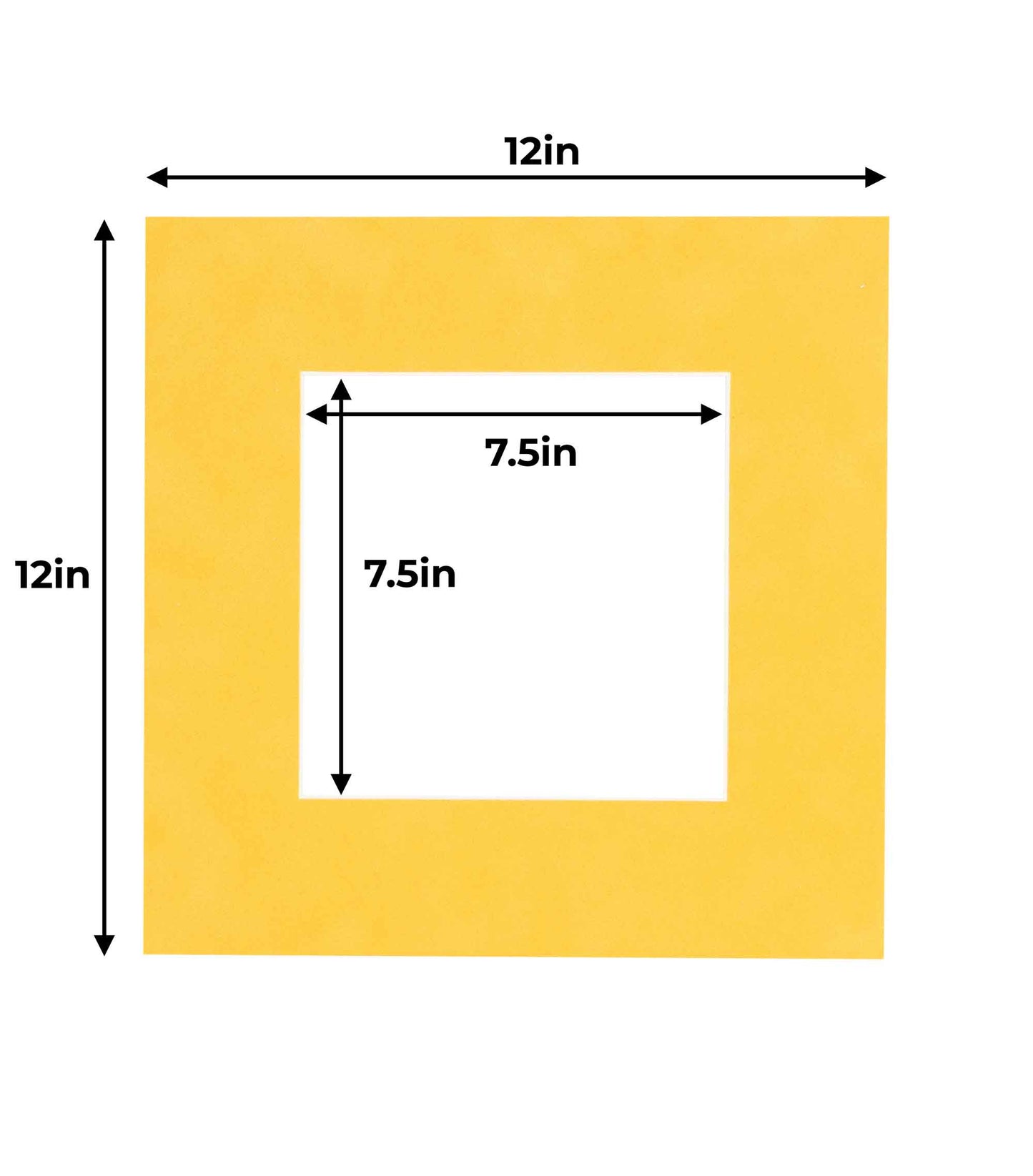 Pack of 10 Bright Yellow Precut Acid-Free Matboards