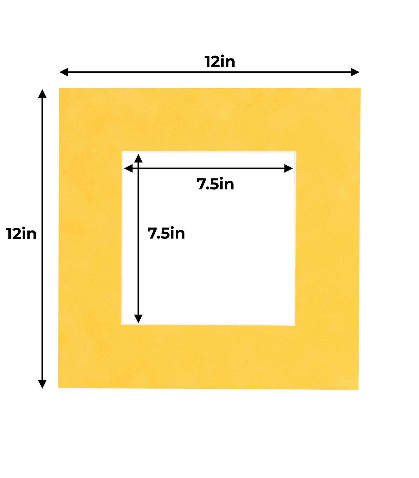 Pack of 25 Bright Yellow Precut Acid-Free Matboard Set with Clear Bags & Backings