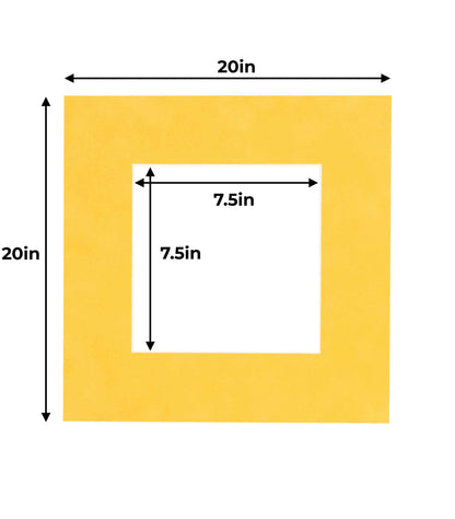 Bright Yellow Precut Acid-Free Matboard Set with Clear Bag & Backing