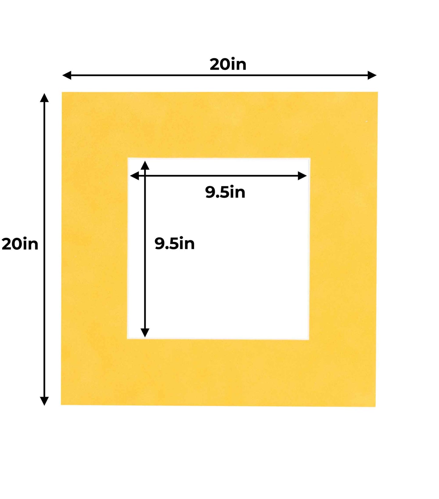Pack of 25 Bright Yellow Precut Acid-Free Matboard Set with Clear Bags & Backings