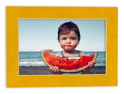 Bright Yellow Precut Acid-Free Matboard Set with Clear Bag & Backing