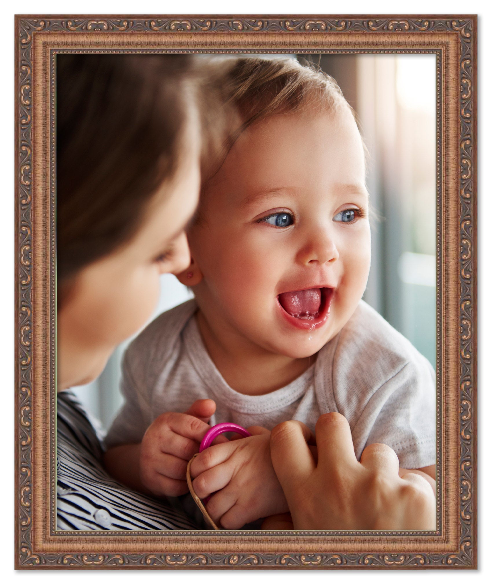 CustomPictureFrames.com 30x30 Frame Gold Solid Wood Picture Frame Width  1.25 Inches