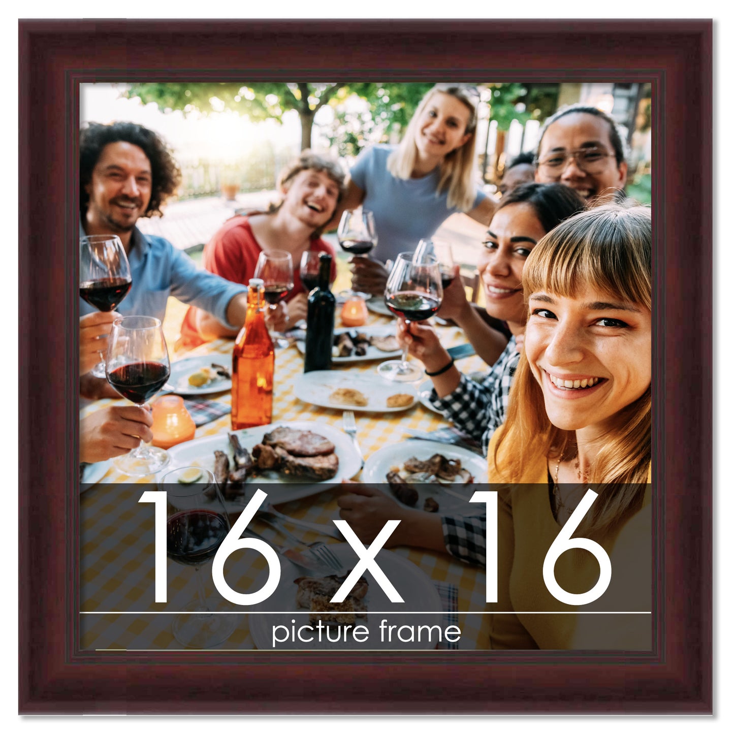 Contemporary Mahogany Wood Picture Frame