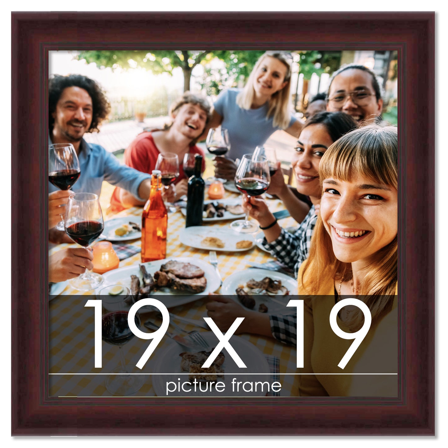 Contemporary Mahogany Wood Picture Frame