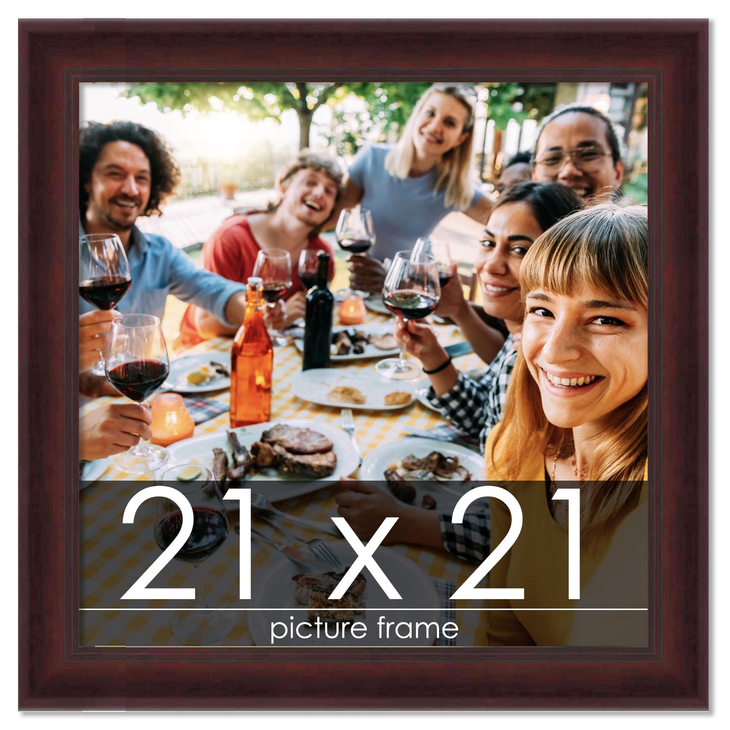 Contemporary Mahogany Wood Picture Frame