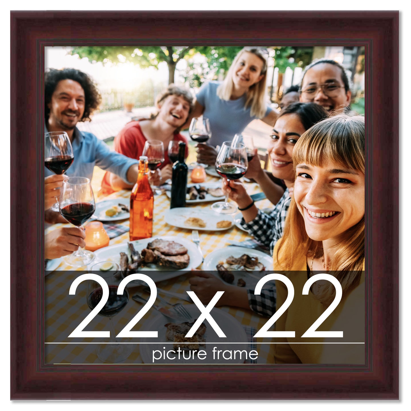 Contemporary Mahogany Wood Picture Frame