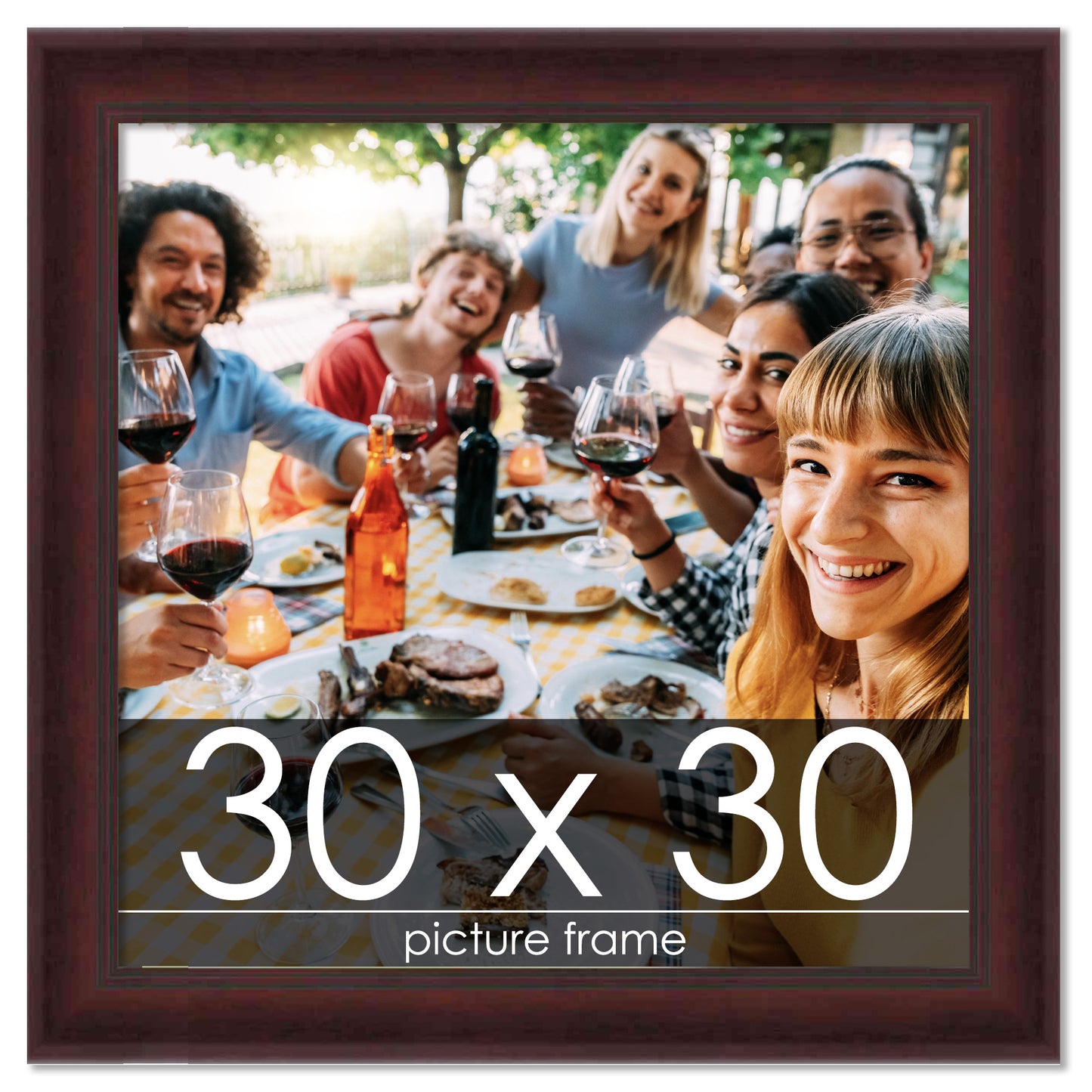 Contemporary Mahogany Wood Picture Frame