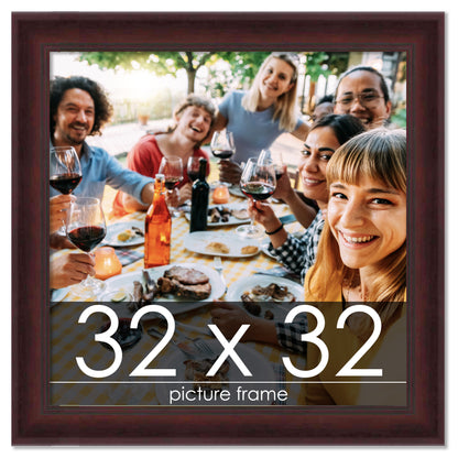Contemporary Mahogany Wood Picture Frame