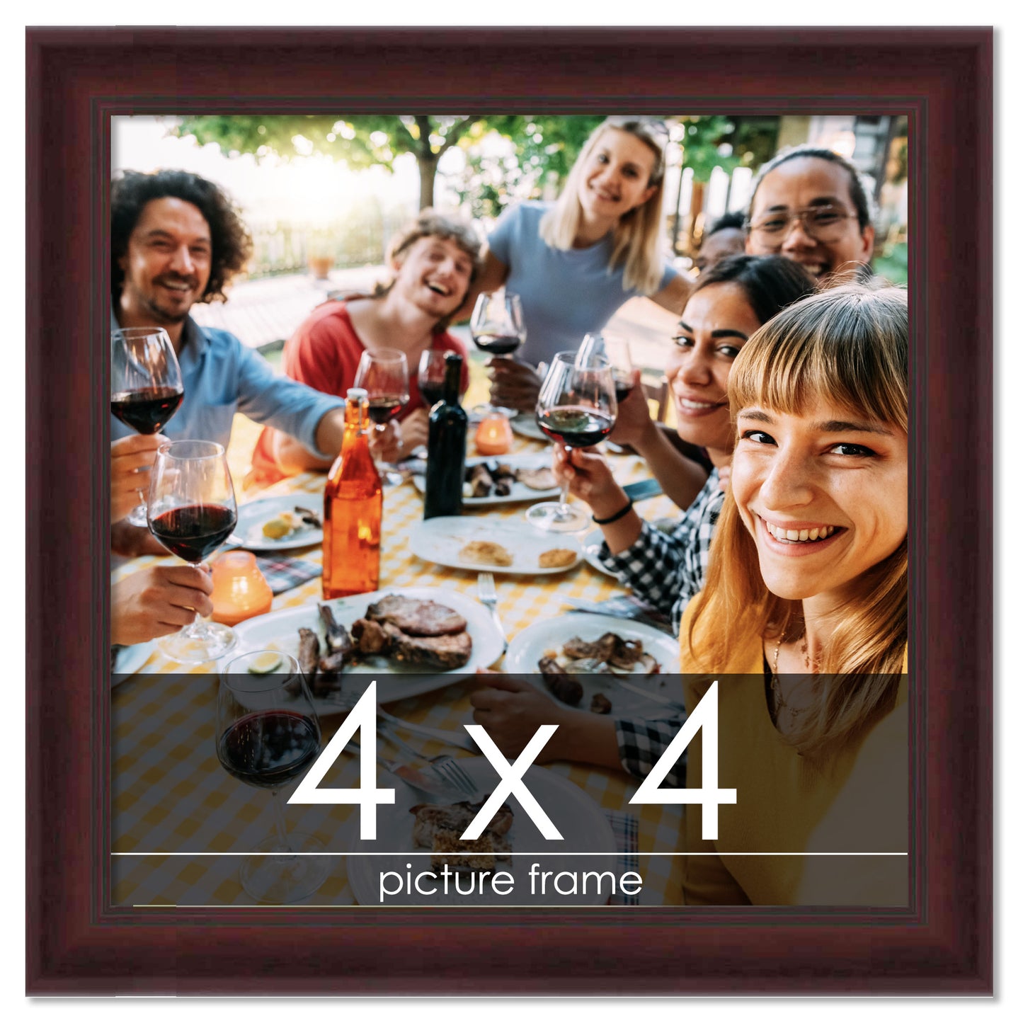 Contemporary Mahogany Wood Picture Frame