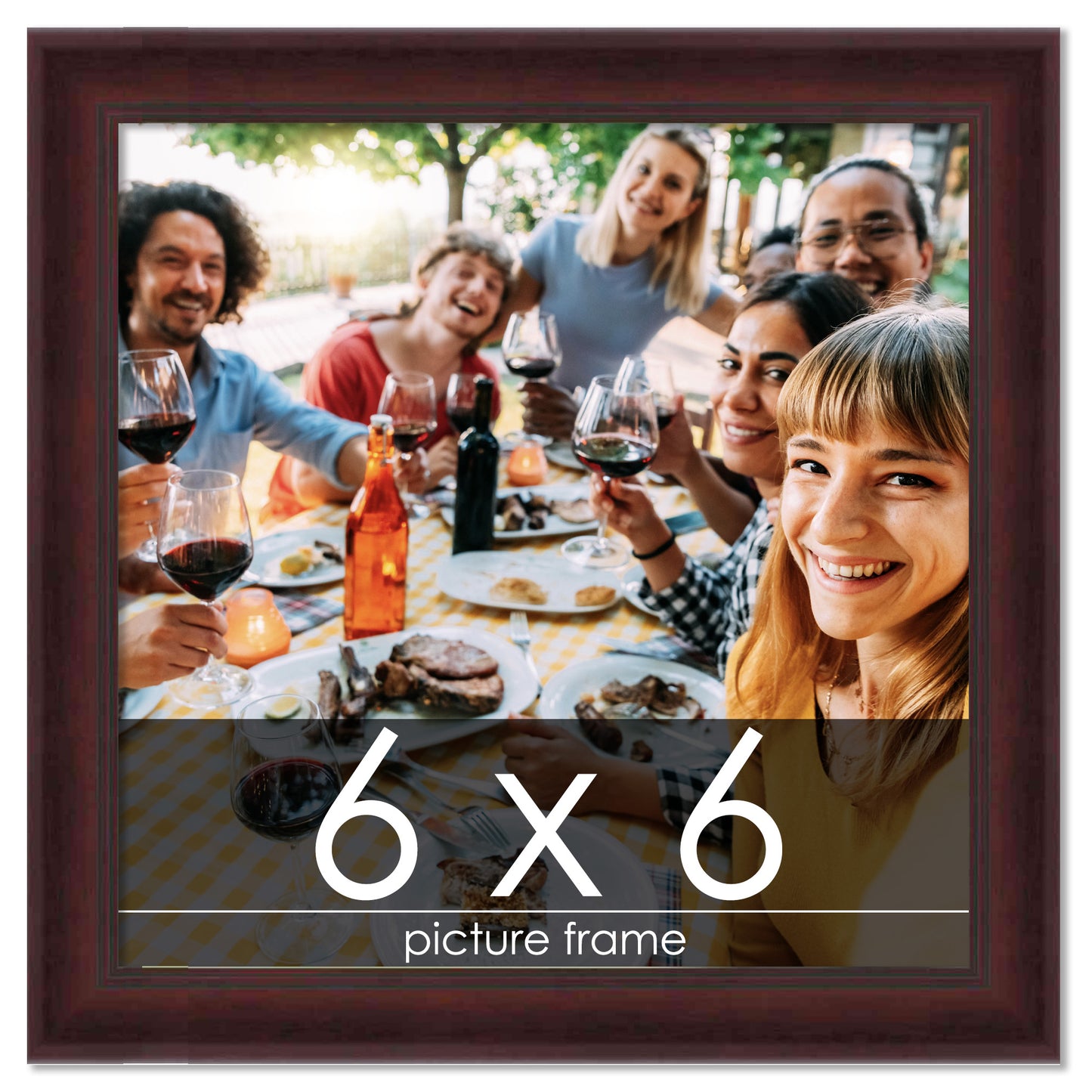 Contemporary Mahogany Wood Picture Frame
