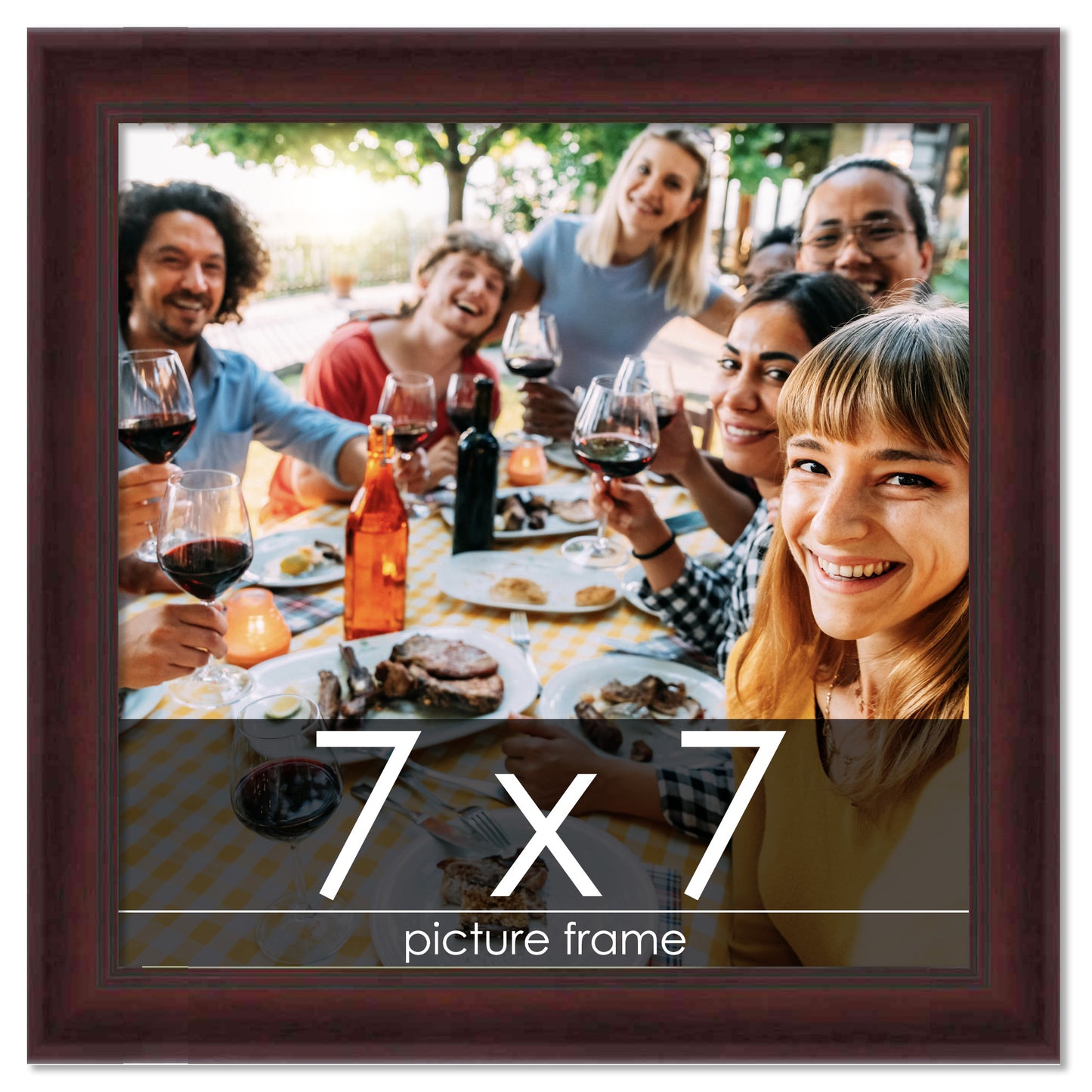 Contemporary Mahogany Wood Picture Frame