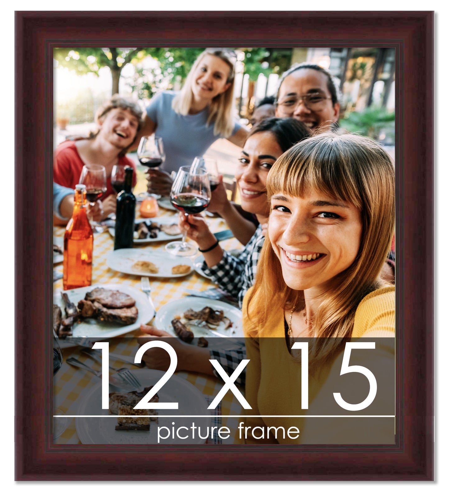 Contemporary Mahogany Wood Picture Frame