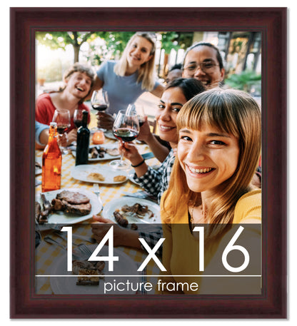 Contemporary Mahogany Wood Picture Frame