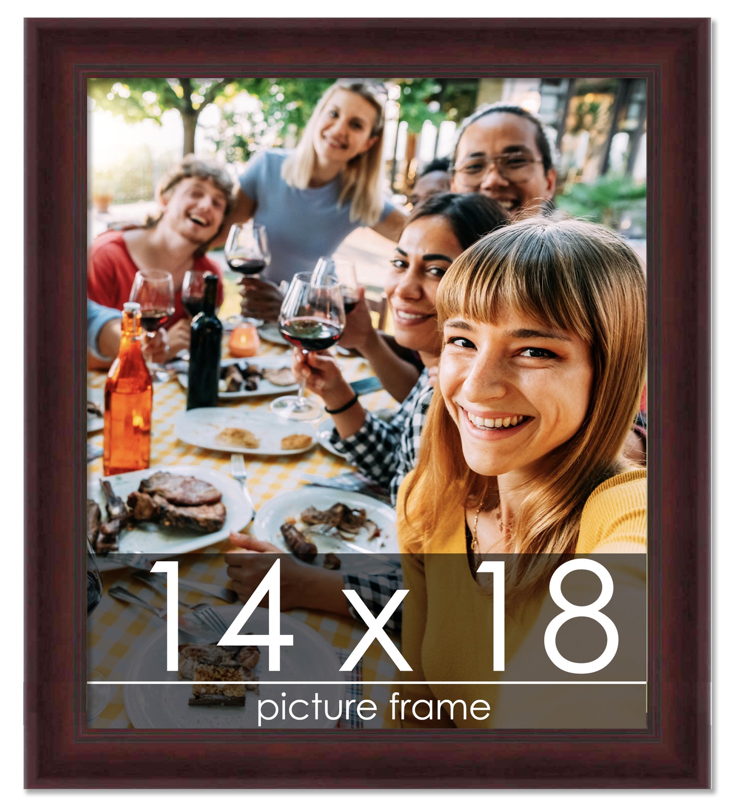 Contemporary Mahogany Wood Picture Frame