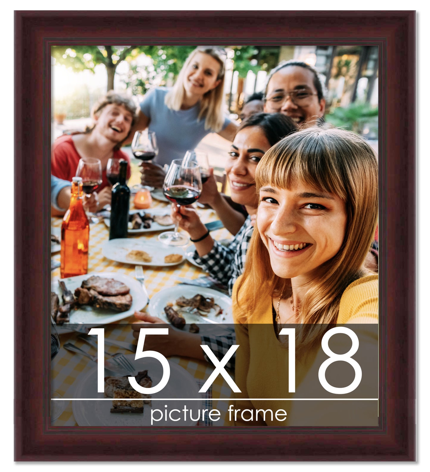 Contemporary Mahogany Wood Picture Frame