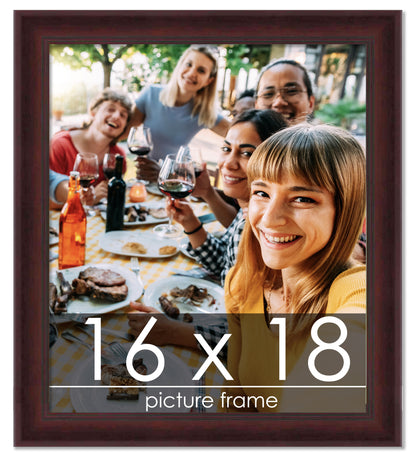 Contemporary Mahogany Wood Picture Frame