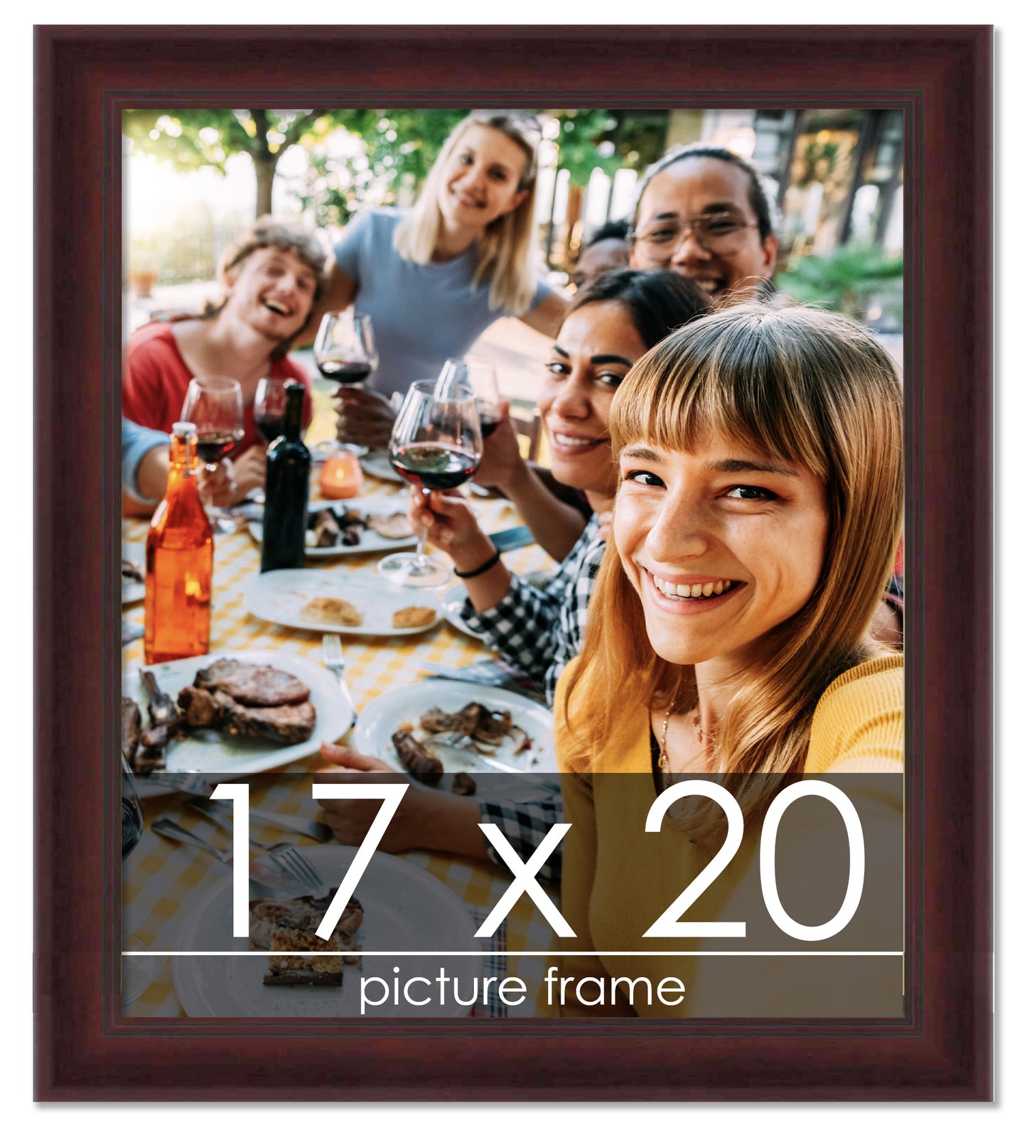Contemporary Mahogany Wood Picture Frame
