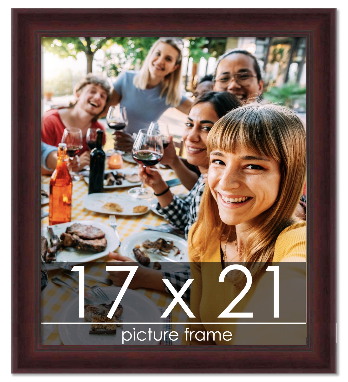 Contemporary Mahogany Wood Picture Frame