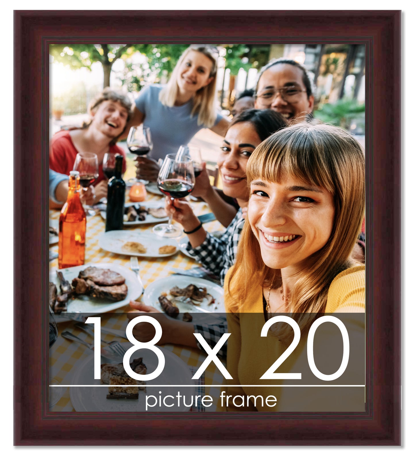 Contemporary Mahogany Wood Picture Frame