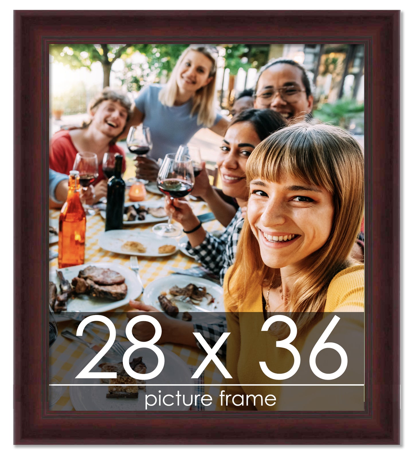 Contemporary Mahogany Wood Picture Frame