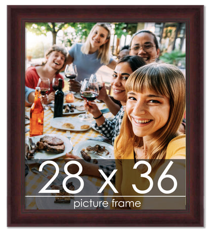 Contemporary Mahogany Wood Picture Frame
