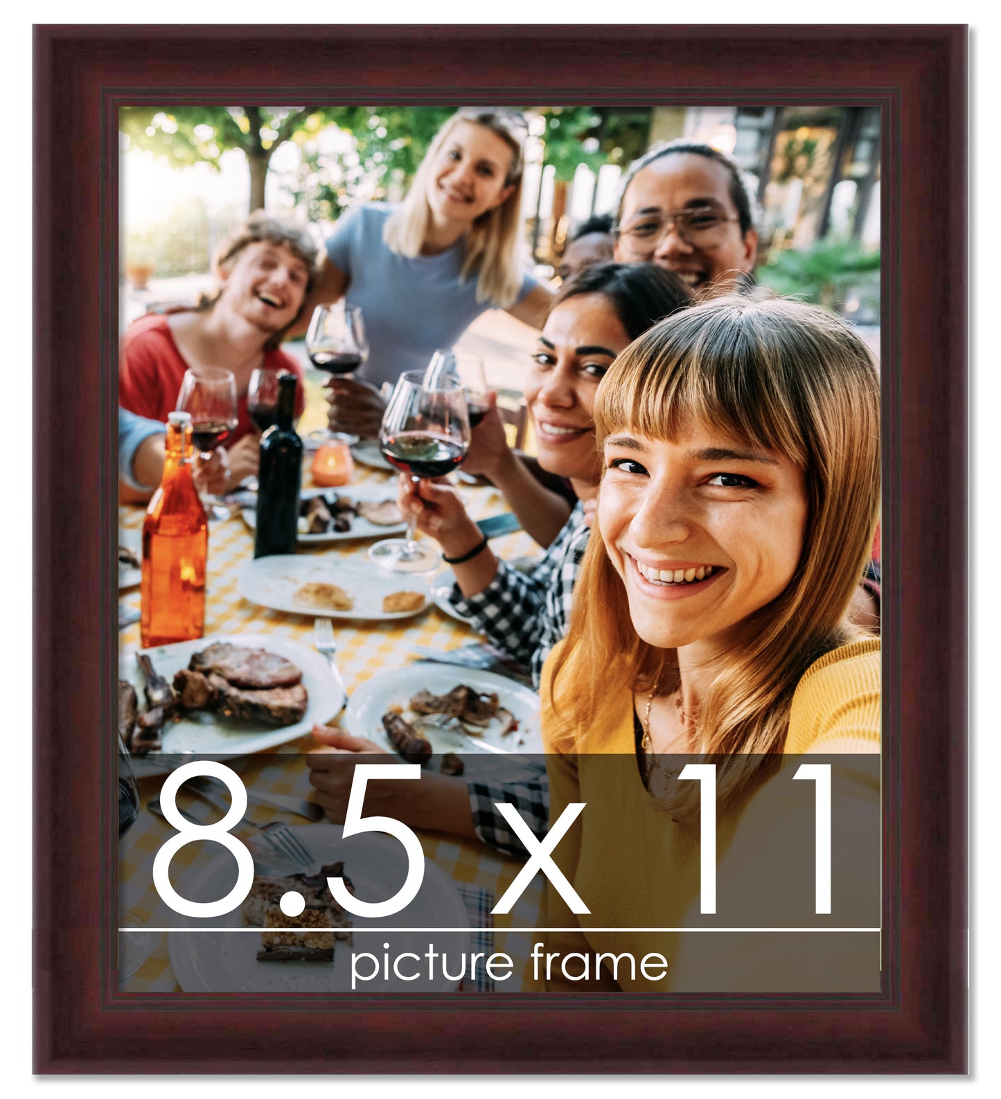 Contemporary Mahogany Wood Picture Frame