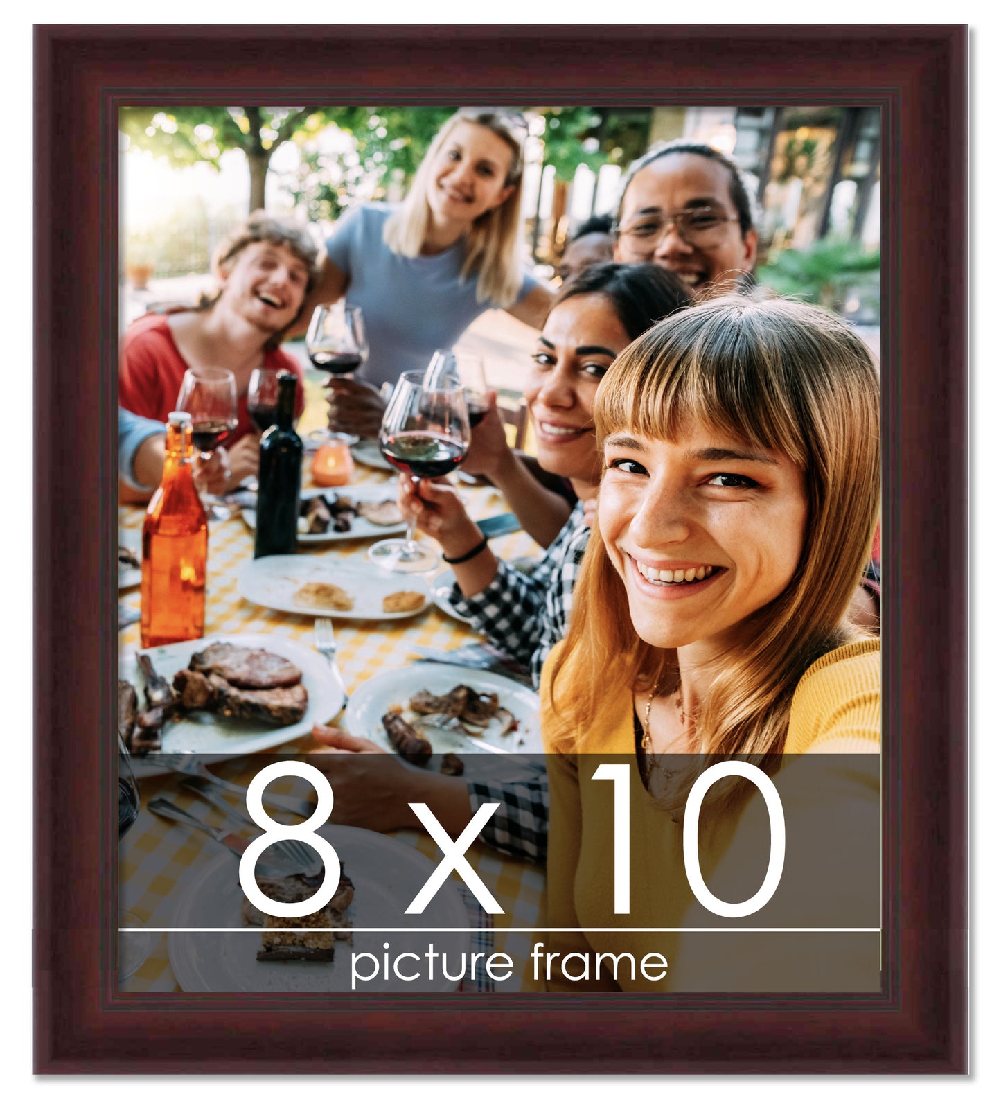 Contemporary Mahogany Wood Picture Frame