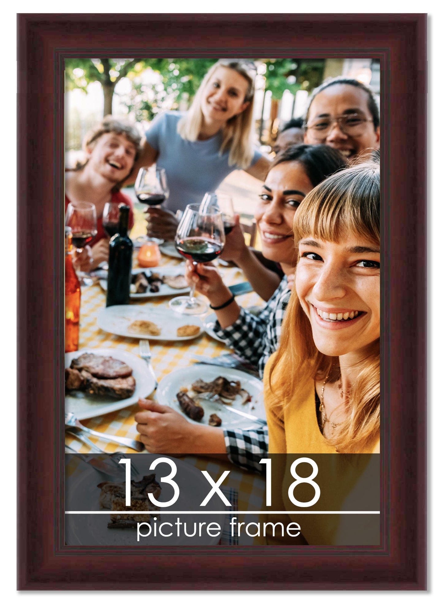 Contemporary Mahogany Wood Picture Frame