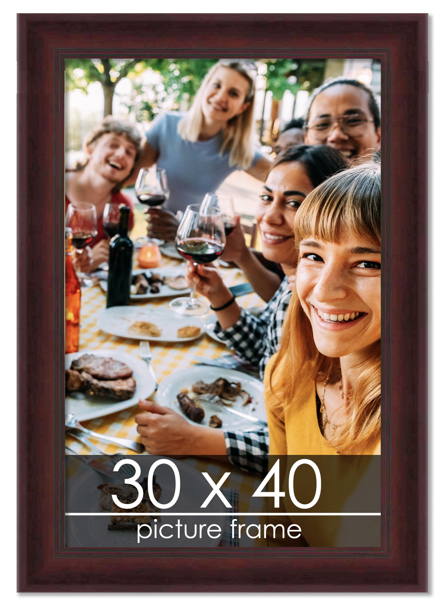 Contemporary Mahogany Wood Picture Frame