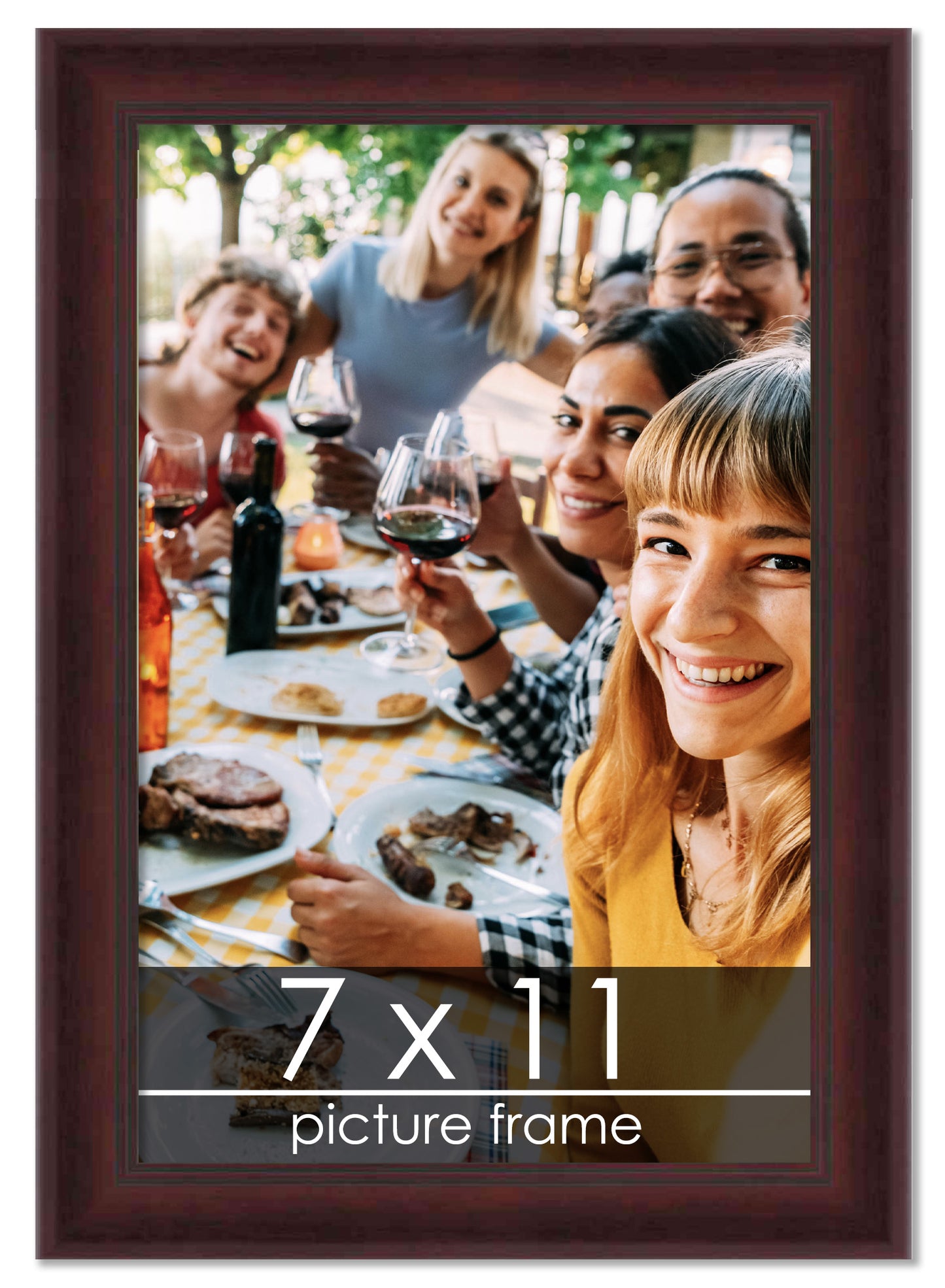 Contemporary Mahogany Wood Picture Frame