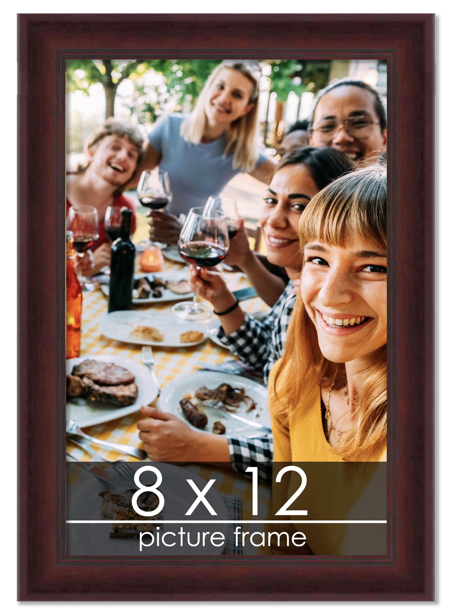 Contemporary Mahogany Wood Picture Frame