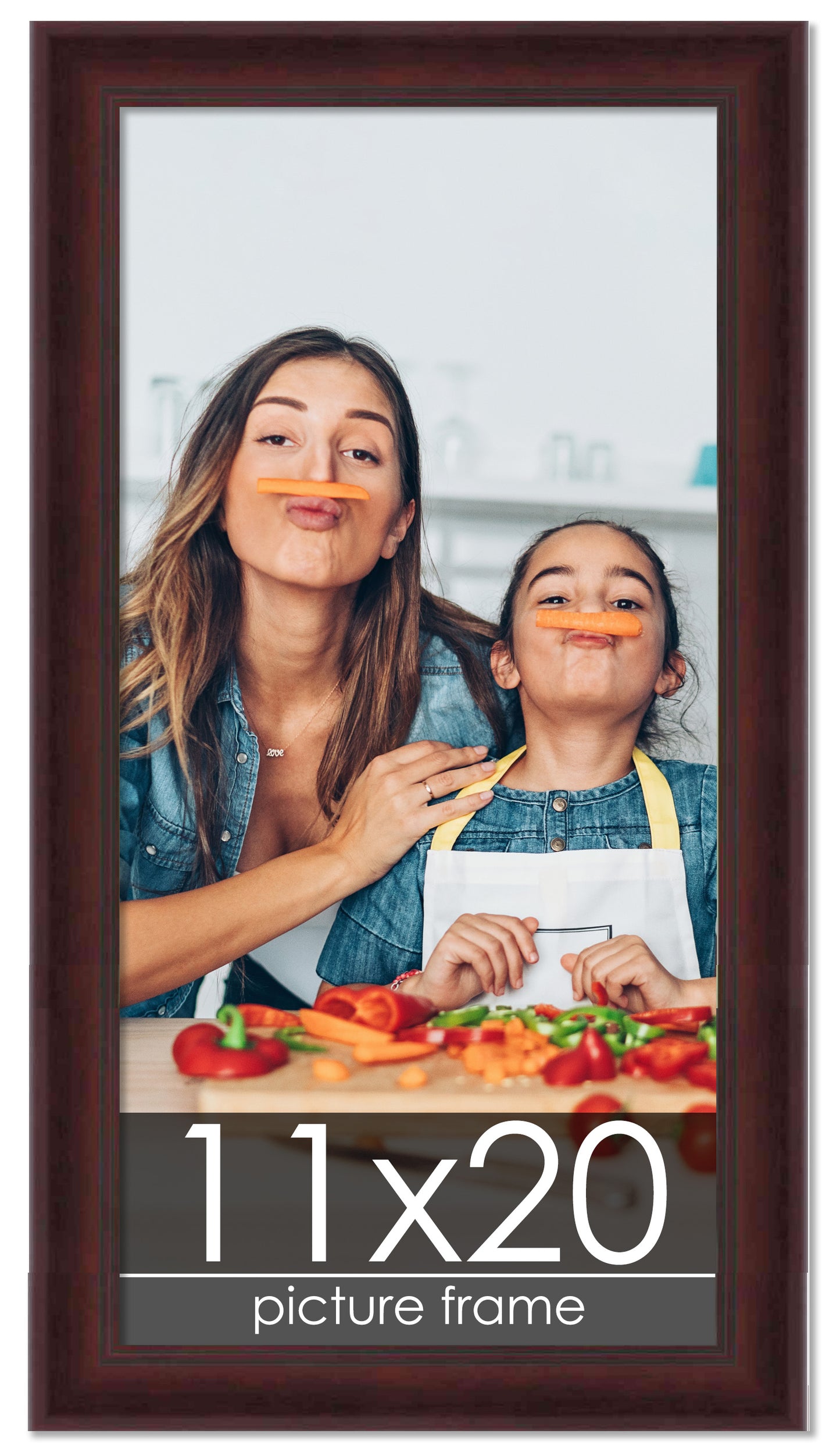 Contemporary Mahogany Wood Picture Frame