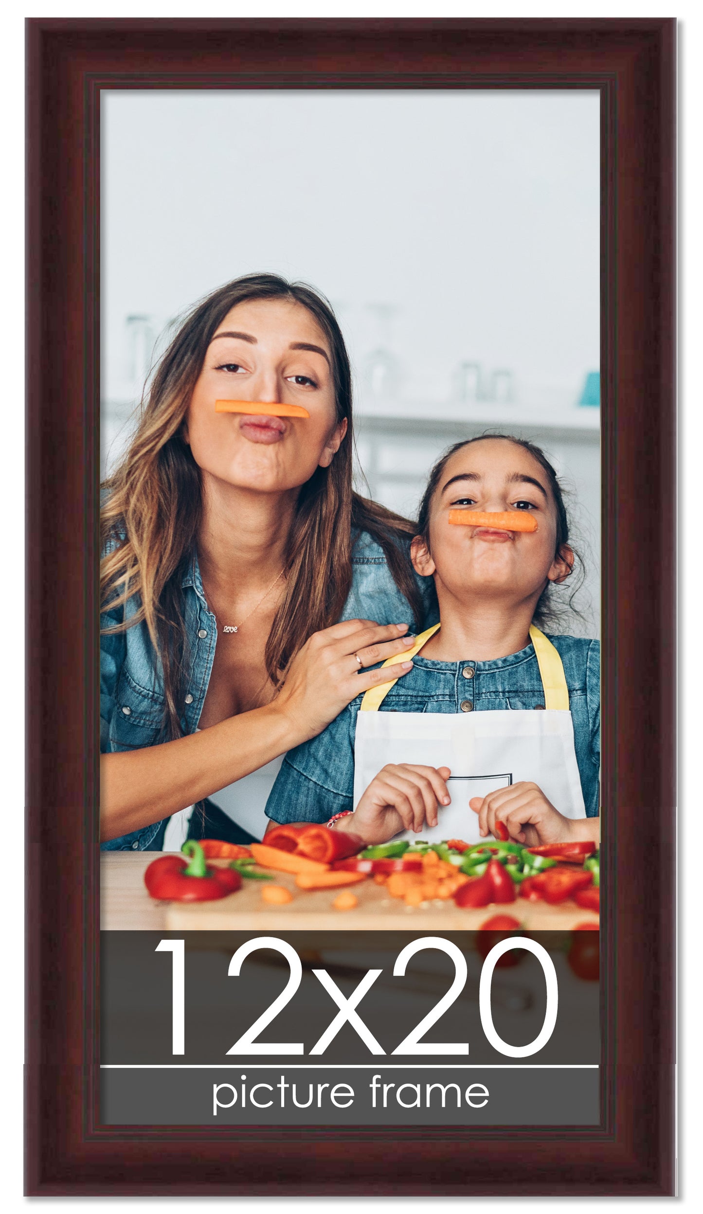 Contemporary Mahogany Wood Picture Frame