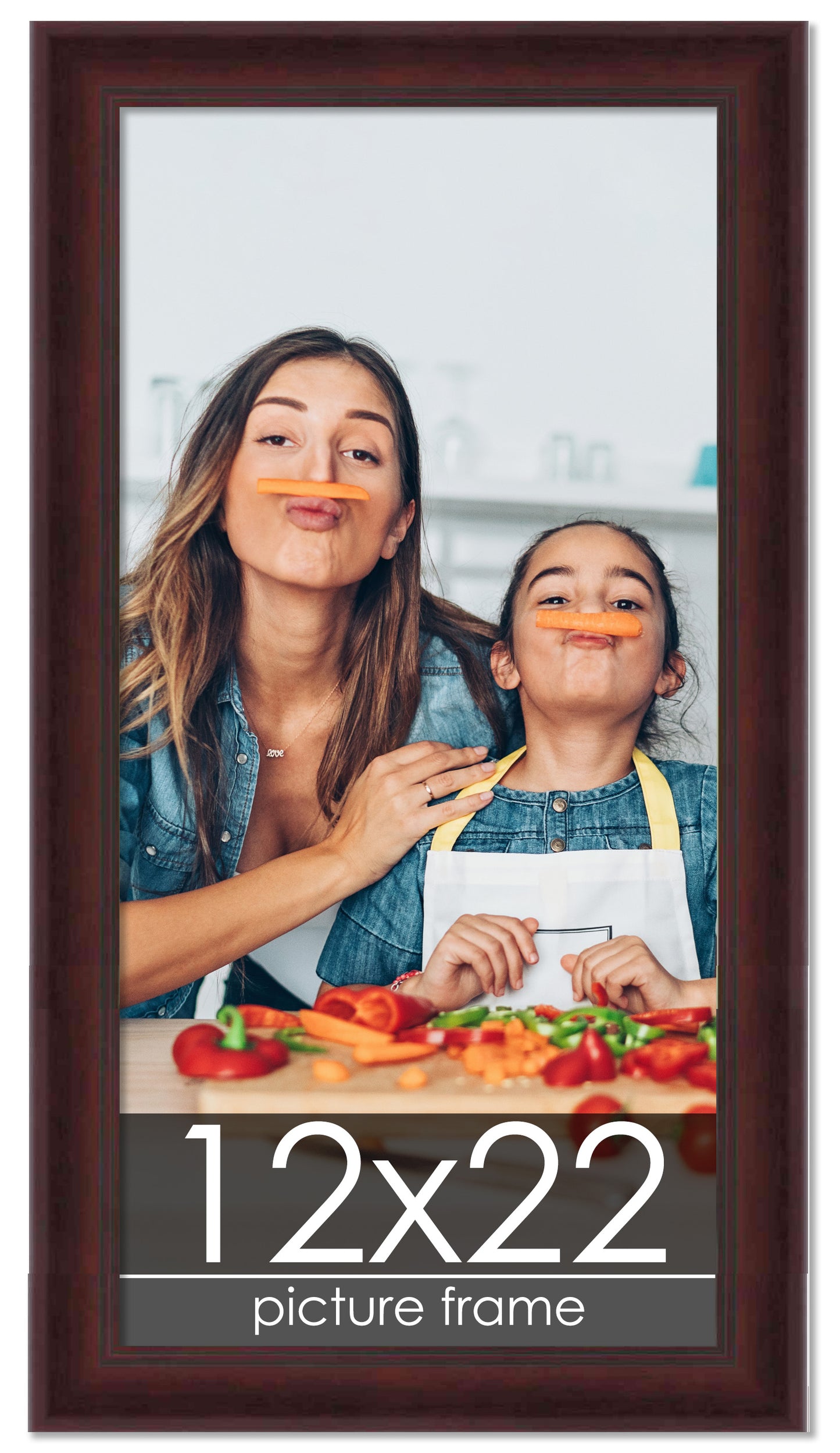 Contemporary Mahogany Wood Picture Frame