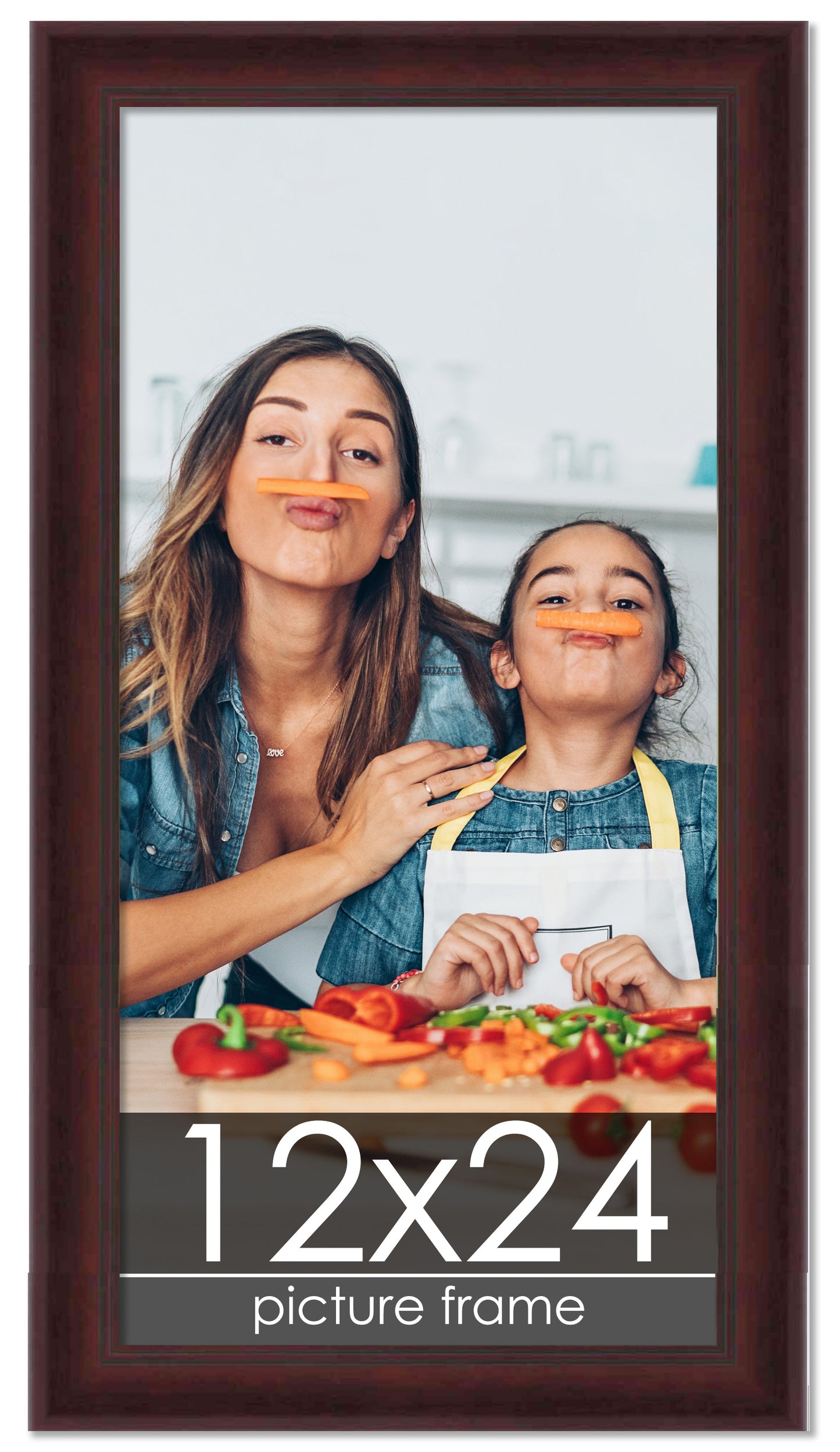 Contemporary Mahogany Wood Picture Frame