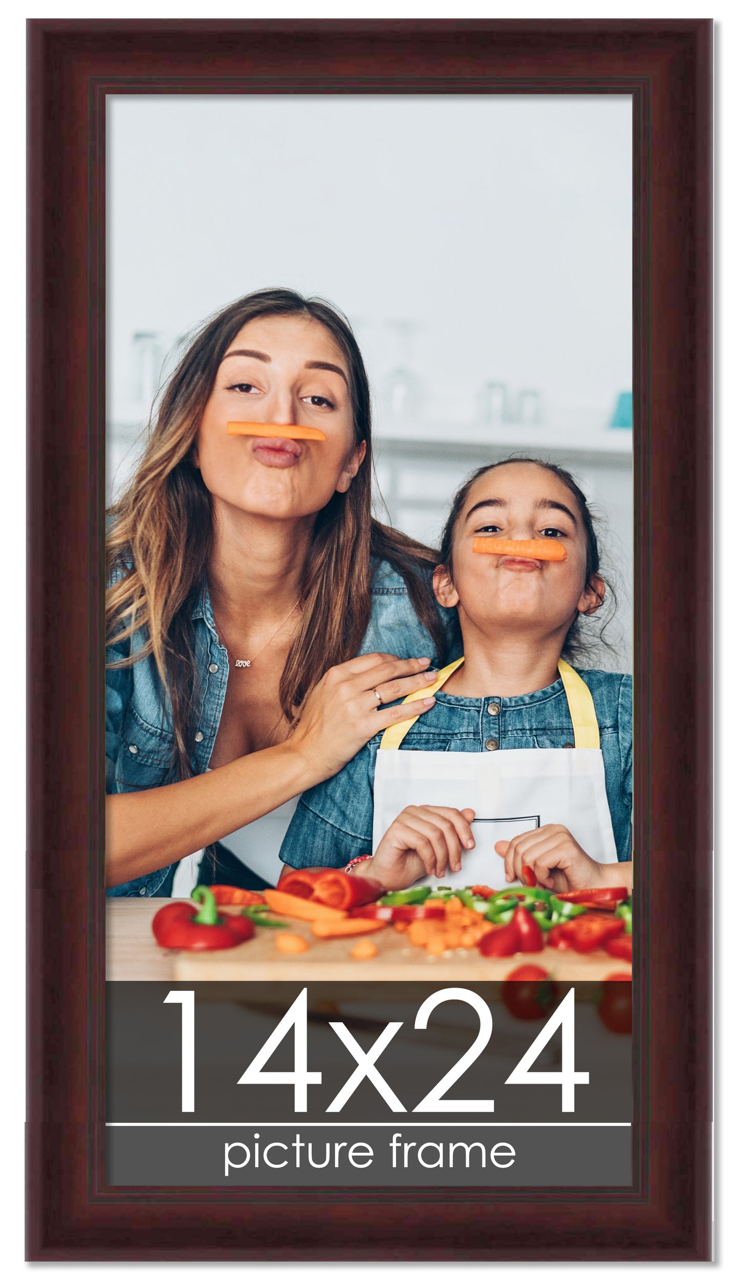 Contemporary Mahogany Wood Picture Frame