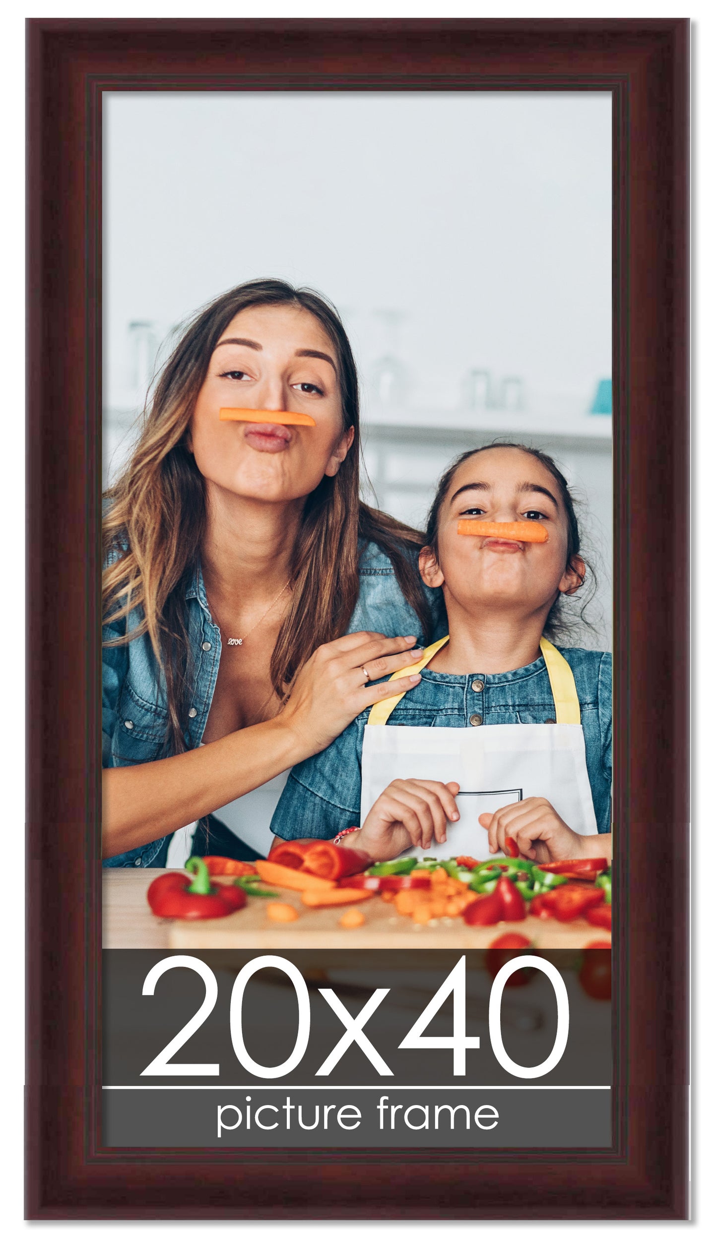 Contemporary Mahogany Wood Picture Frame