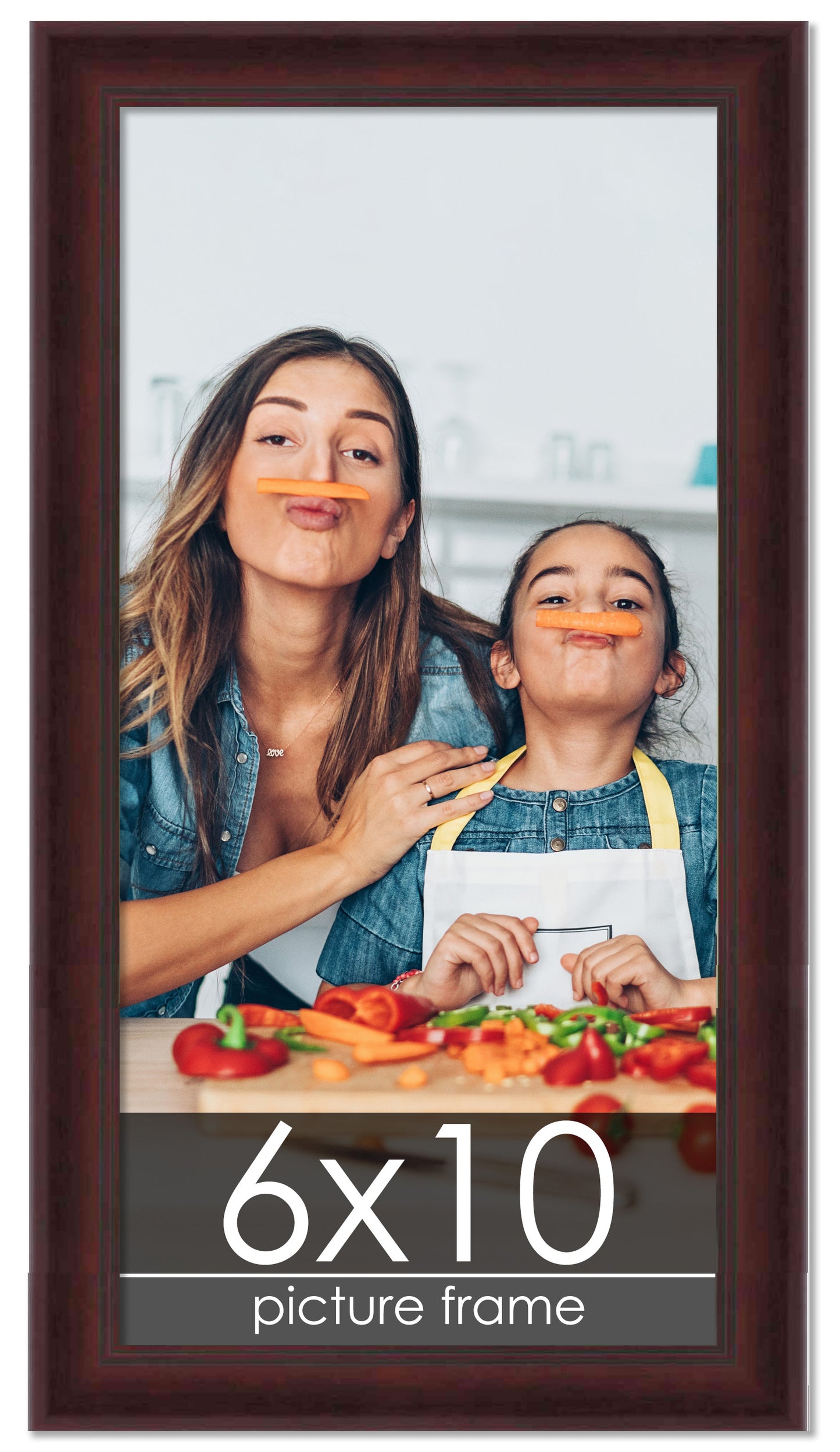 Contemporary Mahogany Wood Picture Frame