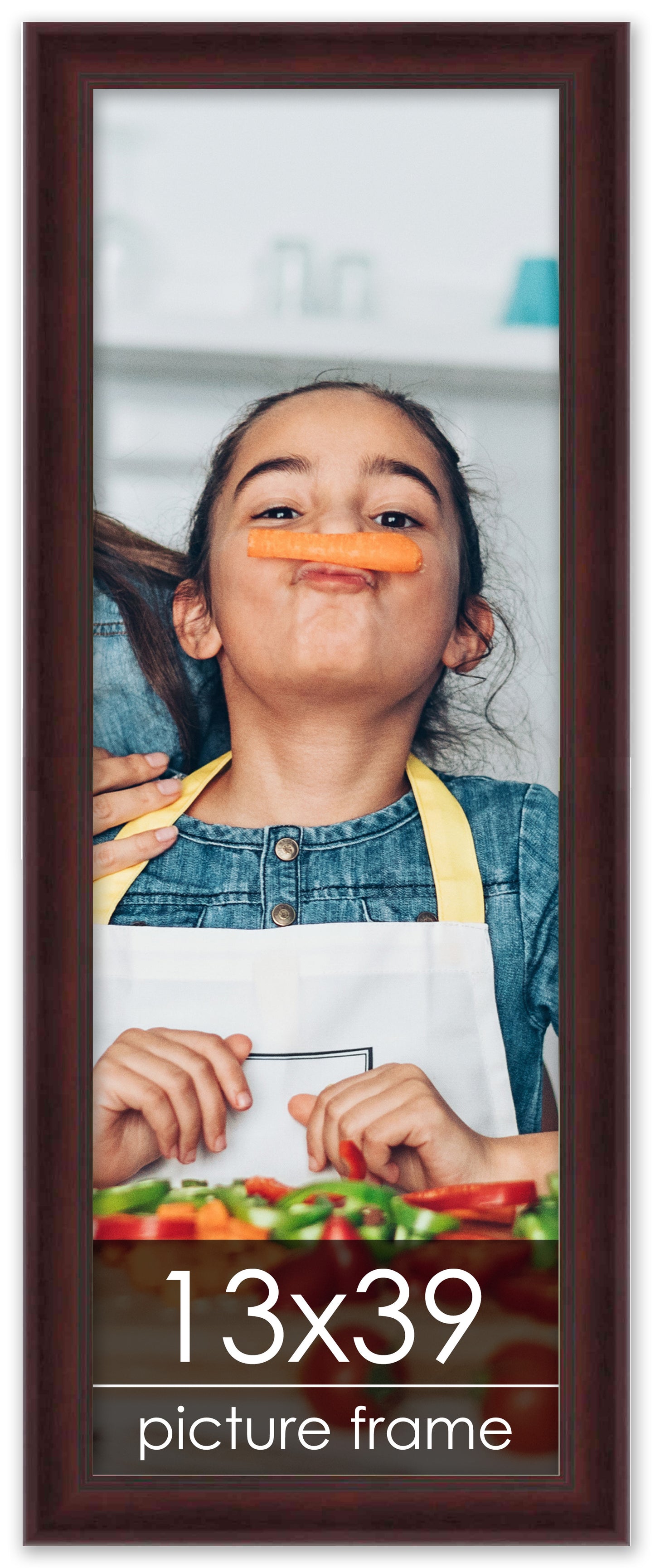 Contemporary Mahogany Wood Picture Frame