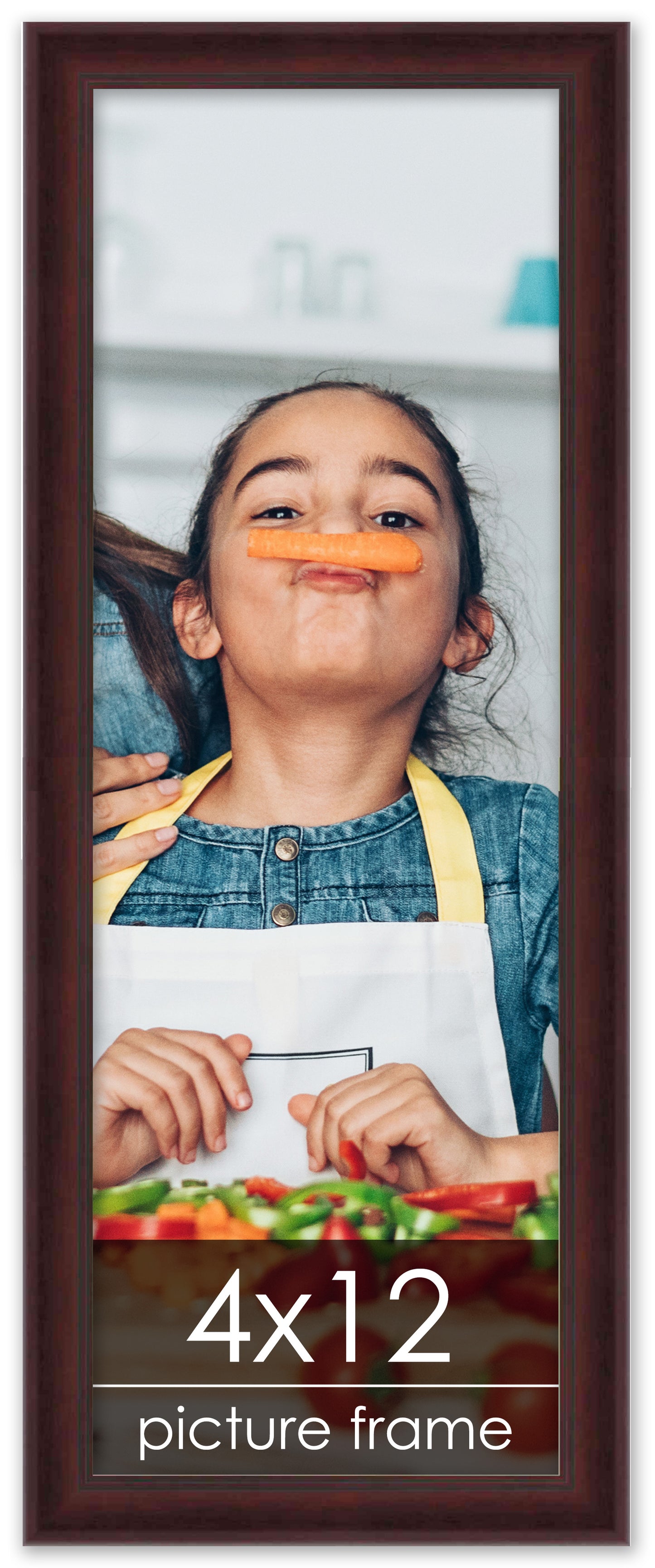 Contemporary Mahogany Wood Picture Frame