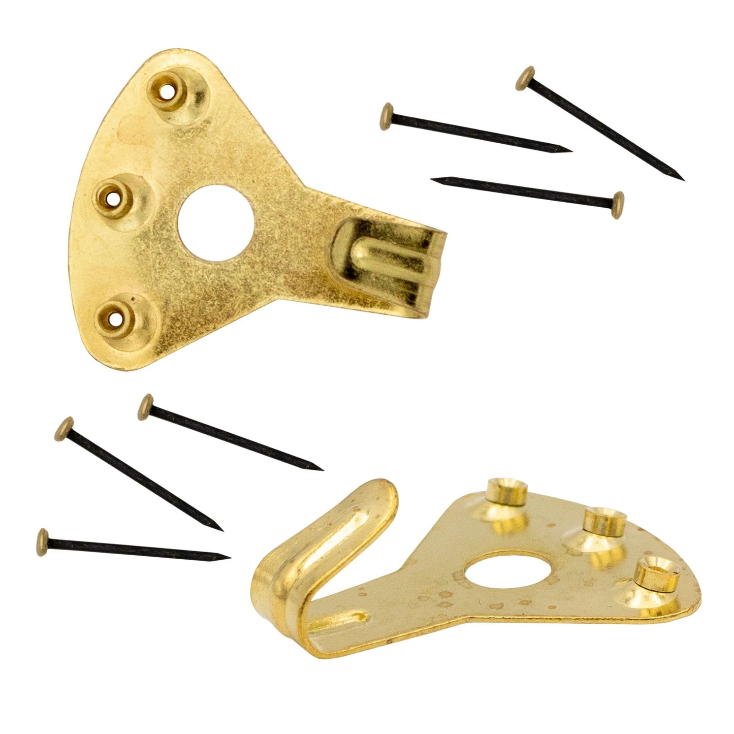 Professional 75 LB Brass Plated Picture Hangers with Hardened Steel Pins