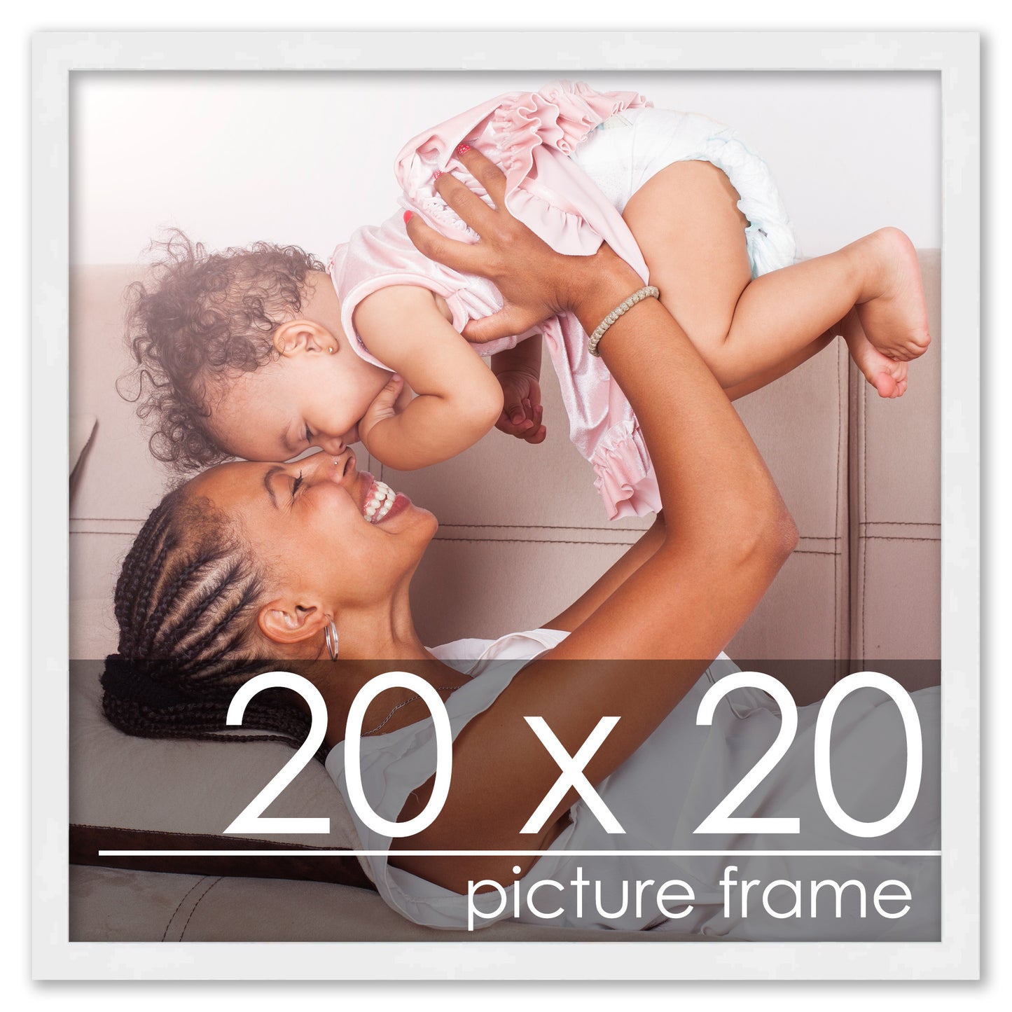 Contemporary White Wood Picture Frame