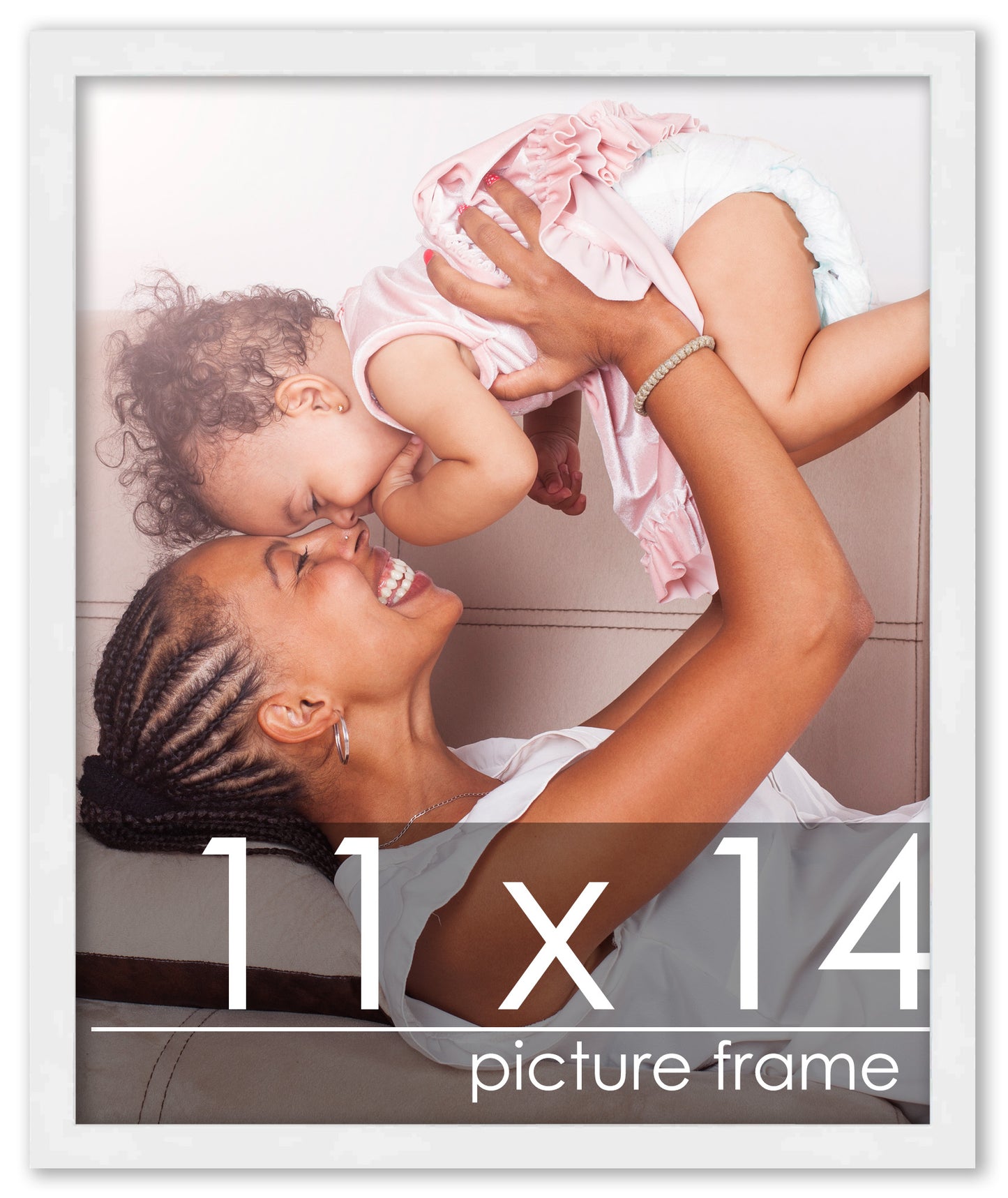Contemporary White Wood Picture Frame