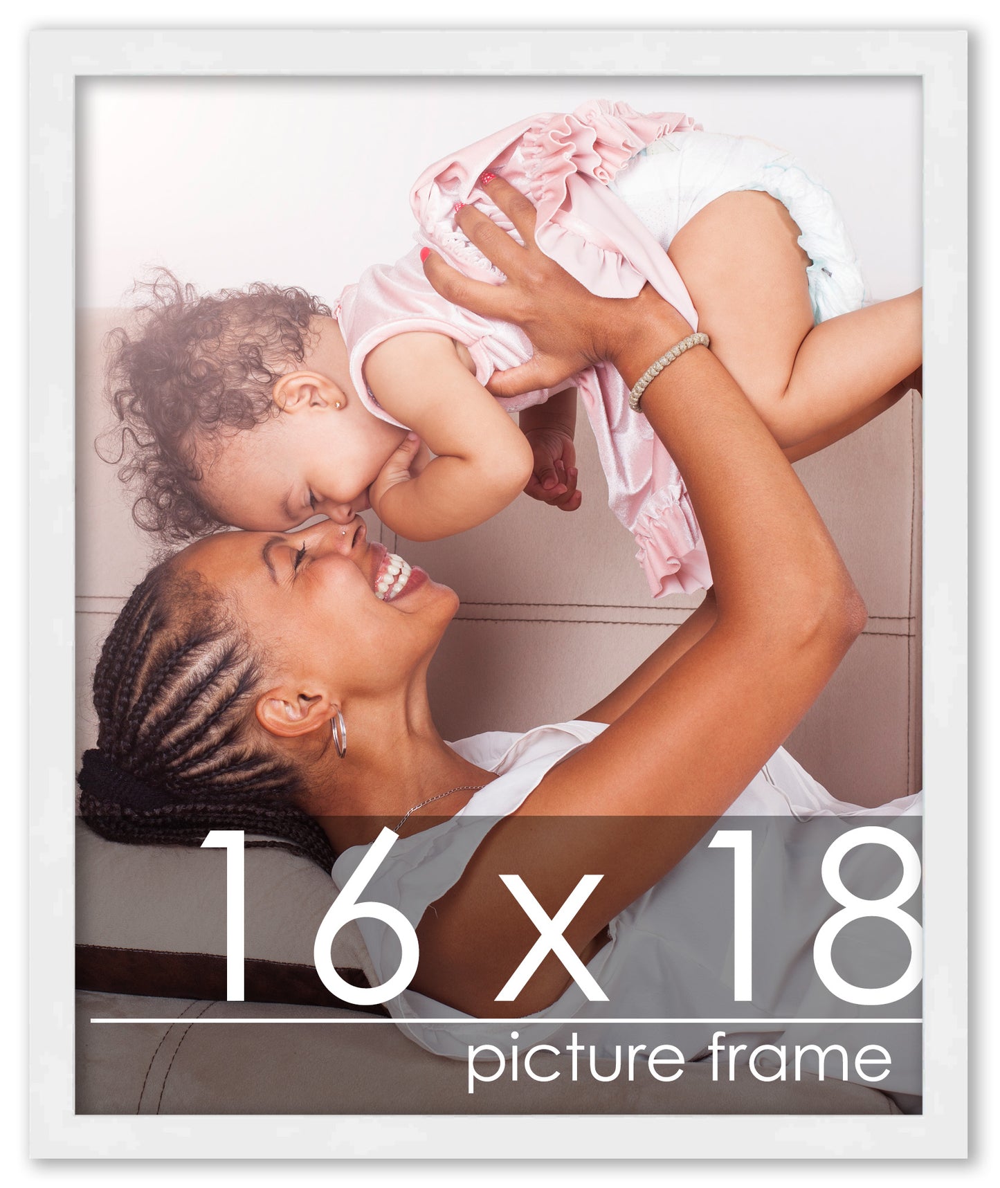 Contemporary White Wood Picture Frame