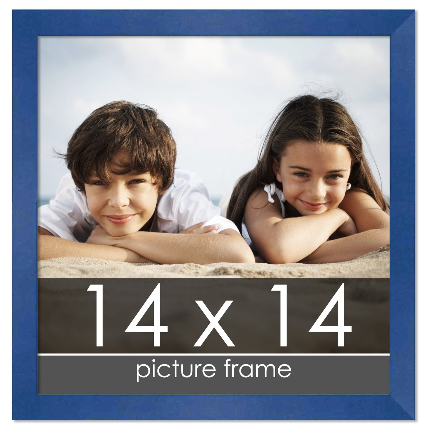 Contemporary Blue Wood Picture Frame
